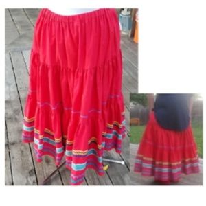 Vintage Rick Rack Skirt, Naitve American Replica Skirt Open Sz